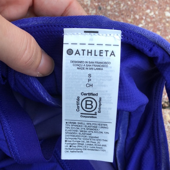 NWT! - ATHLETA Velvet Cut-Out Crop Top  / Sports Bra - Picture 9 of 9